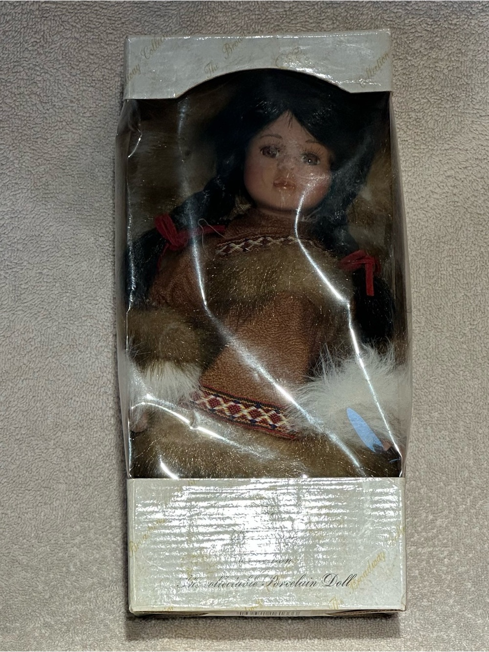 Vintage The Broadway Collection Porcelain Eskimo Native Doll New In Box 16133